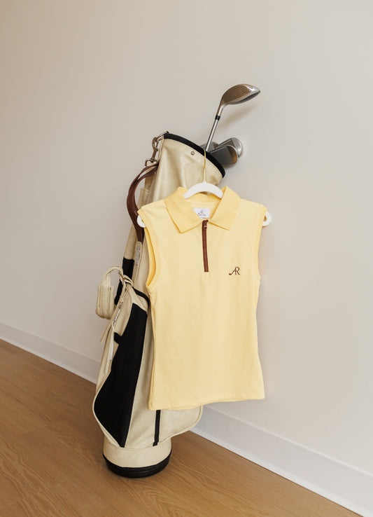The Sleeveless Polo - Butter Yellow