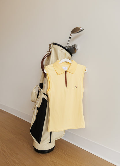 The Sleeveless Polo - Butter Yellow