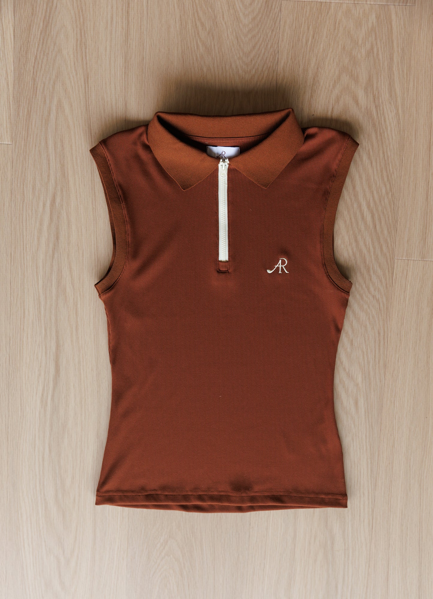 The Sleeveless Polo- Espresso